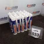 LOTE 033 - 20 ADESIVOS DE SILICONE NEUTRO INCOLOR COM 280ML MARCA OBRIVED.  (NO ESTADO) ATENÇÃO! FAZER A VISITAÇÃO ANTES DE ARREMATAR, NÃO SABEMOS SE FUNCIONA. LEILÃO NÃO TEM GARANTIA E NEM DEVOLUÇÃO, SUJEITO A POSSÍVEIS AVARIAS VISÍVEIS/OCULTAS E/OU AUSÊNCIA DE COMPONENTES.