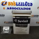 LOTE 303 - 01 BALDE DE TINTA SUVINIL INTERIORES FOSCOS 18L NA COR FOSCO BRANCO. VENCIMENTO 10/2027 (NOVO) (NO ESTADO) ATENÇÃO! FAZER A VISITAÇÃO ANTES DE ARREMATAR, NÃO SABEMOS SE FUNCIONA. LEILÃO NÃO TEM GARANTIA E NEM DEVOLUÇÃO, SUJEITO A POSSÍVEIS AVARIAS VISÍVEIS/OCULTAS E/OU AUSÊNCIA DE COMPONENTES.