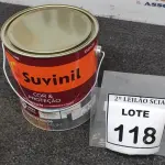 LOTE 118 - 01 LATA DE TINTA ESMALTE PARA MADEIRAS E METAIS NA COR BRILHANTE CINZA ESCURO DE 3,6L MARCA SUVINIL. (NOVO) (NO ESTADO) ATENÇÃO! FAZER A VISITAÇÃO ANTES DE ARREMATAR, NÃO SABEMOS SE FUNCIONA. LEILÃO NÃO TEM GARANTIA E NEM DEVOLUÇÃO, SUJEITO A POSSÍVEIS AVARIAS VISÍVEIS/OCULTAS E/OU AUSÊNCIA DE COMPONENTES.