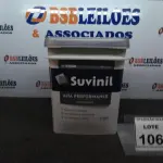 LOTE 106 - 01 BALDE DE TINTA ACRÍLICA SUVINIL FOSCO BRANCO 18L. (NOVO) (NO ESTADO, NÃO SABEMOS SE FUNCIONA. LEILÃO NÃO TEM GARANTIA E NEM DEVOLUÇÃO). 