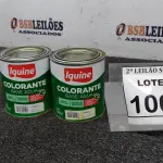 LOTE 100 - 02 COLORANTES A BASE DE ÁGUA COM 900ML NA COR AMARELA MARCA IQUINE.  (NO ESTADO) ATENÇÃO! FAZER A VISITAÇÃO ANTES DE ARREMATAR, NÃO SABEMOS SE FUNCIONA. LEILÃO NÃO TEM GARANTIA E NEM DEVOLUÇÃO, SUJEITO A POSSÍVEIS AVARIAS VISÍVEIS/OCULTAS E/OU AUSÊNCIA DE COMPONENTES.