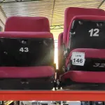 LOTE 146 - 10 POLTRONAS PARA AUDITÓRIOS NA COR VERMELHA. (NO ESTADO) ATENÇÃO! FAZER A VISITAÇÃO ANTES DE ARREMATAR, NÃO SABEMOS SE FUNCIONA. LEILÃO NÃO TEM GARANTIA E NEM DEVOLUÇÃO, SUJEITO A POSSÍVEIS AVARIAS VISÍVEIS/OCULTAS E/OU AUSÊNCIA DE COMPONENTES.