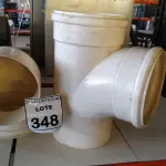 01 TÊ DE ESGOTO DN 200MM E 01 JOELHO ESGOTO DN 200MM. (NO ESTADO) ATENÇÃO! FAZER A VISITAÇÃO ANTES DE ARREMATAR, NÃO SABEMOS SE FUNCIONA. LEILÃO NÃO TEM GARANTIA E NEM DEVOLUÇÃO, SUJEITO A POSSÍVEIS AVARIAS VISÍVEIS/OCULTAS E/OU AUSÊNCIA DE COMPONENTES.
