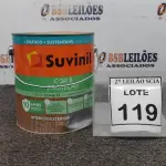LOTE 119 - 01 LATA DE TINTA ESMALTE PARA MADEIRAS E METAIS NA COR BRILHANTE AMARELO OURO DE 3,6L MARCA SUVINIL. (NOVO) (NO ESTADO) ATENÇÃO! FAZER A VISITAÇÃO ANTES DE ARREMATAR, NÃO SABEMOS SE FUNCIONA. LEILÃO NÃO TEM GARANTIA E NEM DEVOLUÇÃO, SUJEITO A POSSÍVEIS AVARIAS VISÍVEIS/OCULTAS E/OU AUSÊNCIA DE COMPONENTES.