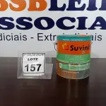 LOTE 157 - 01 LATA DE TINTA ESMALTE DE 3,6L NA COR BRILHANTE TABACO MARCA SUVINIL. (NO ESTADO) ATENÇÃO! FAZER A VISITAÇÃO ANTES DE ARREMATAR, NÃO SABEMOS SE FUNCIONA. LEILÃO NÃO TEM GARANTIA E NEM DEVOLUÇÃO, SUJEITO A POSSÍVEIS AVARIAS VISÍVEIS/OCULTAS E/OU AUSÊNCIA DE COMPONENTES.