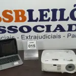 LOTE 015 - 01 NOTEBOOK MARCA HP E 01 PROJETOR MARCA NEC. (NO ESTADO) ATENÇÃO! FAZER A VISITAÇÃO ANTES DE ARREMATAR, NÃO SABEMOS SE FUNCIONA. LEILÃO NÃO TEM GARANTIA E NEM DEVOLUÇÃO, SUJEITO A POSSÍVEIS AVARIAS VISÍVEIS/OCULTAS E/OU AUSÊNCIA DE COMPONENTES.
