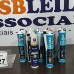 LOTE 227 - 01 LOTE COM VÁRIAS BISNAGAS DE SILICONE E SELANTES DE MARCAS E MODELOS DIVERSOS. (NO ESTADO) ATENÇÃO! FAZER A VISITAÇÃO ANTES DE ARREMATAR, NÃO SABEMOS SE FUNCIONA. LEILÃO NÃO TEM GARANTIA E NEM DEVOLUÇÃO, SUJEITO A POSSÍVEIS AVARIAS VISÍVEIS/OCULTAS E/OU AUSÊNCIA DE COMPONENTES.