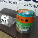 LOTE 215 - 01 LATA DE TINTA ESMALTE DE 3,6L NA COR BRILHANTE AMARELO OURO MARCA SUVINIL. (NO ESTADO) ATENÇÃO! FAZER A VISITAÇÃO ANTES DE ARREMATAR, NÃO SABEMOS SE FUNCIONA. LEILÃO NÃO TEM GARANTIA E NEM DEVOLUÇÃO, SUJEITO A POSSÍVEIS AVARIAS VISÍVEIS/OCULTAS E/OU AUSÊNCIA DE COMPONENTES.