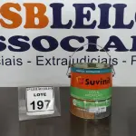 LOTE 197 - 01 LATA DE TINTA ESMALTE DE 3,6L NA COR BRILHANTE PLATINA MARCA SUVINIL. (NO ESTADO) ATENÇÃO! FAZER A VISITAÇÃO ANTES DE ARREMATAR, NÃO SABEMOS SE FUNCIONA. LEILÃO NÃO TEM GARANTIA E NEM DEVOLUÇÃO, SUJEITO A POSSÍVEIS AVARIAS VISÍVEIS/OCULTAS E/OU AUSÊNCIA DE COMPONENTES.
