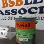 LOTE 197 - 01 LATA DE TINTA ESMALTE DE 3,6L NA COR BRILHANTE PLATINA MARCA SUVINIL. (NO ESTADO) ATENÇÃO! FAZER A VISITAÇÃO ANTES DE ARREMATAR, NÃO SABEMOS SE FUNCIONA. LEILÃO NÃO TEM GARANTIA E NEM DEVOLUÇÃO, SUJEITO A POSSÍVEIS AVARIAS VISÍVEIS/OCULTAS E/OU AUSÊNCIA DE COMPONENTES.