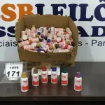 LOTE 171 - 01 LOTE COM GRANDE QUANTIDADE DE CORANTES A BASE DE ÁGUA DE CORES DIVERSAS. (NO ESTADO) ATENÇÃO! FAZER A VISITAÇÃO ANTES DE ARREMATAR, NÃO SABEMOS SE FUNCIONA. LEILÃO NÃO TEM GARANTIA E NEM DEVOLUÇÃO, SUJEITO A POSSÍVEIS AVARIAS VISÍVEIS/OCULTAS E/OU AUSÊNCIA DE COMPONENTES.