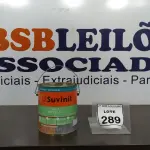 LOTE 289 - 01 LATA DE TINTA ESMALTE DE 3,6L NA COR BRILHANTE PLATINA MARCA SUVINIL. (NO ESTADO) ATENÇÃO! FAZER A VISITAÇÃO ANTES DE ARREMATAR, NÃO SABEMOS SE FUNCIONA. LEILÃO NÃO TEM GARANTIA E NEM DEVOLUÇÃO, SUJEITO A POSSÍVEIS AVARIAS VISÍVEIS/OCULTAS E/OU AUSÊNCIA DE COMPONENTES.