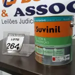 LOTE 264 - 01 LATA DE TINTA ESMALTE DE 3,6L NA COR BRILHANTE VERMELHO MARCA SUVINIL. (NO ESTADO) ATENÇÃO! FAZER A VISITAÇÃO ANTES DE ARREMATAR, NÃO SABEMOS SE FUNCIONA. LEILÃO NÃO TEM GARANTIA E NEM DEVOLUÇÃO, SUJEITO A POSSÍVEIS AVARIAS VISÍVEIS/OCULTAS E/OU AUSÊNCIA DE COMPONENTES.