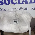 LOTE 243 -  01 SACO COM CORTINAS. (NO ESTADO EM QUE SE ENCONTRA. SUJEITO A AVARIAS OCULTAS/VISÍVEIS.)  