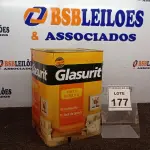 LOTE 177 - 01 LATA DE TINTA ACRÍLICA 18L NA COR FOSCO PALHA MARCA GLASURIT. (NO ESTADO) ATENÇÃO! FAZER A VISITAÇÃO ANTES DE ARREMATAR, NÃO SABEMOS SE FUNCIONA, LEILÃO NÃO TEM GARANTIA E NEM DEVOLUÇÃO, SUJEITO A POSSÍVEIS AVARIAS VISÍVEIS/OCULTAS E/OU AUSÊNCIA DE COMPONENTES.