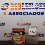 LOTE 157 - 01 LATA DE ESMALTE SINTÉTICO COM 3,6L NA COR BRILHANTE AZUL FRANÇA MARCA GLASURIT. (NO ESTADO) ATENÇÃO! FAZER A VISITAÇÃO ANTES DE ARREMATAR, NÃO SABEMOS SE FUNCIONA, LEILÃO NÃO TEM GARANTIA E NEM DEVOLUÇÃO, SUJEITO A POSSÍVEIS AVARIAS VISÍVEIS/OCULTAS E/OU AUSÊNCIA DE COMPONENTES.