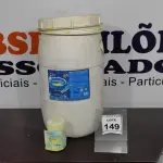 LOTE 149 - 01 TAMBOR COM 45KG DE CLORO EM PASTILHA. (NO ESTADO) ATENÇÃO! FAZER A VISITAÇÃO ANTES DE ARREMATAR, NÃO SABEMOS SE FUNCIONA, LEILÃO NÃO TEM GARANTIA E NEM DEVOLUÇÃO, SUJEITO A POSSÍVEIS AVARIAS VISÍVEIS/OCULTAS E/OU AUSÊNCIA DE COMPONENTES.