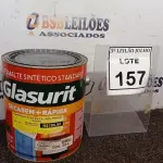 LOTE 157 - 01 LATA DE ESMALTE SINTÉTICO COM 3,6L NA COR BRILHANTE AZUL FRANÇA MARCA GLASURIT. (NO ESTADO) ATENÇÃO! FAZER A VISITAÇÃO ANTES DE ARREMATAR, NÃO SABEMOS SE FUNCIONA, LEILÃO NÃO TEM GARANTIA E NEM DEVOLUÇÃO, SUJEITO A POSSÍVEIS AVARIAS VISÍVEIS/OCULTAS E/OU AUSÊNCIA DE COMPONENTES.