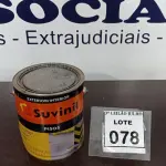 LOTE 078 - 01 LATA DE TINTA PARA PISOS 3,6L NA COR FOSCO CERÂMICA MARCA SUVINIL. (NO ESTADO) ATENÇÃO! FAZER A VISITAÇÃO ANTES DE ARREMATAR, NÃO SABEMOS SE FUNCIONA, LEILÃO NÃO TEM GARANTIA E NEM DEVOLUÇÃO, SUJEITO A POSSÍVEIS AVARIAS VISÍVEIS/OCULTAS E/OU AUSÊNCIA DE COMPONENTES.