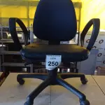 LOTE 250 -  01 CADEIRA GIRATÓRIA PARA ESCRITÓRIO NA COR AZUL. (NO ESTADO EM QUE SE ENCONTRA. SUJEITO A AVARIAS OCULTAS/VISÍVEIS.)  