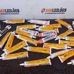 LOTE 164 - 01 LOTE COM VÁRIOS SELANTES SILICONE E COLA DE CONTATO UNIVERSAL. (NO ESTADO) ATENÇÃO! FAZER A VISITAÇÃO ANTES DE ARREMATAR, NÃO SABEMOS SE FUNCIONA, LEILÃO NÃO TEM GARANTIA E NEM DEVOLUÇÃO, SUJEITO A POSSÍVEIS AVARIAS VISÍVEIS/OCULTAS E/OU AUSÊNCIA DE COMPONENTES.