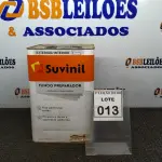 LOTE 013 - 01 LATA DE FUNDO PREPARADOR INTERIOR/EXTERIOR 18L MARCA SUVINIL. (NO ESTADO) ATENÇÃO! FAZER A VISITAÇÃO ANTES DE ARREMATAR, NÃO SABEMOS SE FUNCIONA, LEILÃO NÃO TEM GARANTIA E NEM DEVOLUÇÃO, SUJEITO A POSSÍVEIS AVARIAS VISÍVEIS/OCULTAS E/OU AUSÊNCIA DE COMPONENTES.