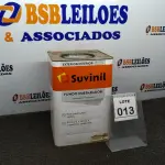 LOTE 013 - 01 LATA DE FUNDO PREPARADOR INTERIOR/EXTERIOR 18L MARCA SUVINIL. (NO ESTADO) ATENÇÃO! FAZER A VISITAÇÃO ANTES DE ARREMATAR, NÃO SABEMOS SE FUNCIONA, LEILÃO NÃO TEM GARANTIA E NEM DEVOLUÇÃO, SUJEITO A POSSÍVEIS AVARIAS VISÍVEIS/OCULTAS E/OU AUSÊNCIA DE COMPONENTES.