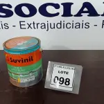 LOTE 098 - 01 LATA DE TINTA ESMALTE DE 3,6L NA COR BRILHANTE AMARELO OURO MARCA SUVINIL. (NO ESTADO) ATENÇÃO! FAZER A VISITAÇÃO ANTES DE ARREMATAR, NÃO SABEMOS SE FUNCIONA. LEILÃO NÃO TEM GARANTIA E NEM DEVOLUÇÃO, SUJEITO A POSSÍVEIS AVARIAS VISÍVEIS/OCULTAS E/OU AUSÊNCIA DE COMPONENTES.