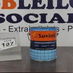 LOTE 137 - 01 LATA DE TINTA ESMALTE PARA AZULEJOS E PASTILHAS 3,6L NA COR ACETINADO BRANCO MARCA SUVINIL. (NO ESTADO) ATENÇÃO! FAZER A VISITAÇÃO ANTES DE ARREMATAR, NÃO SABEMOS SE FUNCIONA, LEILÃO NÃO TEM GARANTIA E NEM DEVOLUÇÃO, SUJEITO A POSSÍVEIS AVARIAS VISÍVEIS/OCULTAS E/OU AUSÊNCIA DE COMPONENTES.