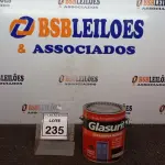 LOTE 235 - 01 LATA DE ESMALTE SINTÉTICO COM 3,6L NA COR BRILHANTE VINHO CHASSIS MARCA GLASURIT. (NO ESTADO) ATENÇÃO! FAZER A VISITAÇÃO ANTES DE ARREMATAR, NÃO SABEMOS SE FUNCIONA, LEILÃO NÃO TEM GARANTIA E NEM DEVOLUÇÃO, SUJEITO A POSSÍVEIS AVARIAS VISÍVEIS/OCULTAS E/OU AUSÊNCIA DE COMPONENTES.