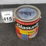 LOTE 415 - 01 LATA DE ESMALTE SINTÉTICO COM 3,6L NA COR BRILHANTE AZUL FRANÇA MARCA GLASURIT. (NO ESTADO) ATENÇÃO! FAZER A VISITAÇÃO ANTES DE ARREMATAR, NÃO SABEMOS SE FUNCIONA, LEILÃO NÃO TEM GARANTIA E NEM DEVOLUÇÃO, SUJEITO A POSSÍVEIS AVARIAS VISÍVEIS/OCULTAS E/OU AUSÊNCIA DE COMPONENTES.