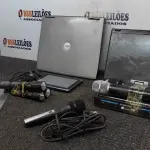 LOTE 430 - 04 MICROFONES, 01 RECEPTOR, 02 NOTEBOOKS, 03 LANTERNAS E 01 APARELHO DE GPS. (NO ESTADO) ATENÇÃO! FAZER A VISITAÇÃO ANTES DE ARREMATAR, NÃO SABEMOS SE FUNCIONA, LEILÃO NÃO TEM GARANTIA E NEM DEVOLUÇÃO, SUJEITO A POSSÍVEIS AVARIAS VISÍVEIS/OCULTAS E/OU AUSÊNCIA DE COMPONENTES.