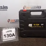LOTE 130 - PARAFUSADEIRA   BTEK 12V COM MALETA E ACESSÓRIOS (NO ESTADO) ATENÇÃO! FAZER A VISITAÇÃO ANTES DE ARREMATAR, NÃO SABEMOS SE FUNCIONA, LEILÃO NÃO TEM GARANTIA E NEM DEVOLUÇÃO, SUJEITO A POSSÍVEIS AVARIAS VISÍVEIS/OCULTAS E/OU AUSÊNCIA DE COMPONENTES.