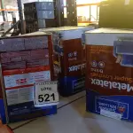 LOTE 521 - 03 LATAS DE TINTA ACRÍLICA METALATEX SHERWIN-WILLIAMS 16L NA COR PALHA. (NO ESTADO) ATENÇÃO! FAZER A VISITAÇÃO ANTES DE ARREMATAR, NÃO SABEMOS SE FUNCIONA, LEILÃO NÃO TEM GARANTIA E NEM DEVOLUÇÃO, SUJEITO A POSSÍVEIS AVARIAS VISÍVEIS/OCULTAS E/OU AUSÊNCIA DE COMPONENTES.