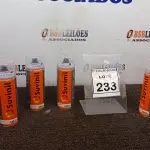 LOTE 233 - 05 TINTAS SPRAY COM 400ML CADA NA COR VIOLETA BRILHANTE MARCA SUVINIL. (NO ESTADO) ATENÇÃO! FAZER A VISITAÇÃO ANTES DE ARREMATAR, NÃO SABEMOS SE FUNCIONA, LEILÃO NÃO TEM GARANTIA E NEM DEVOLUÇÃO, SUJEITO A POSSÍVEIS AVARIAS VISÍVEIS/OCULTAS E/OU AUSÊNCIA DE COMPONENTES.