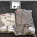LOTE 419 - 20 PEÇAS DE TÊ DE REDUÇÃO DE 32X25 E 10 NIPLE ROSCÁVEL 1.1/2. (NO ESTADO) ATENÇÃO! FAZER A VISITAÇÃO ANTES DE ARREMATAR, NÃO SABEMOS SE FUNCIONA. LEILÃO NÃO TEM GARANTIA E NEM DEVOLUÇÃO, SUJEITO A POSSÍVEIS AVARIAS VISÍVEIS/OCULTAS E/OU AUSÊNCIA DE COMPONENTES.