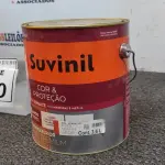 LOTE 390 - 01 LATA DE TINTA MARCA SUVINIL ESMALTE BRILHANTE NA COR VERMELHO 3.6L. (NOVO) (NO ESTADO) ATENÇÃO! FAZER A VISITAÇÃO ANTES DE ARREMATAR, NÃO SABEMOS SE FUNCIONA. LEILÃO NÃO TEM GARANTIA E NEM DEVOLUÇÃO, SUJEITO A POSSÍVEIS AVARIAS VISÍVEIS/OCULTAS E/OU AUSÊNCIA DE COMPONENTES.