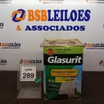 LOTE 289 - 01 LATA DE TINTA ACRÍLICA STANDARD DE 18L NA COR FOSCO BRANCO NEVE MARCA GLASURIT. (NO ESTADO) ATENÇÃO! FAZER A VISITAÇÃO ANTES DE ARREMATAR, NÃO SABEMOS SE FUNCIONA, LEILÃO NÃO TEM GARANTIA E NEM DEVOLUÇÃO, SUJEITO A POSSÍVEIS AVARIAS VISÍVEIS/OCULTAS E/OU AUSÊNCIA DE COMPONENTES.