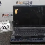 LOTE 023 - 01 NOTEBOOK MARCA SONNY. (NO ESTADO) ATENÇÃO! FAZER A VISITAÇÃO ANTES DE ARREMATAR, NÃO SABEMOS SE FUNCIONA. LEILÃO NÃO TEM GARANTIA E NEM DEVOLUÇÃO, SUJEITO A POSSÍVEIS AVARIAS VISÍVEIS/OCULTAS E/OU AUSÊNCIA DE COMPONENTES.