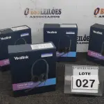 LOTE 027 - 04 HEADSET COM MICROFONE MARCA YEALINK. (NO ESTADO) ATENÇÃO! FAZER A VISITAÇÃO ANTES DE ARREMATAR, NÃO SABEMOS SE FUNCIONA. LEILÃO NÃO TEM GARANTIA E NEM DEVOLUÇÃO, SUJEITO A POSSÍVEIS AVARIAS VISÍVEIS/OCULTAS E/OU AUSÊNCIA DE COMPONENTES.