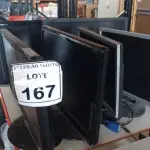 LOTE 167 - 06 MONITORES LCD DE MARCAS E MODELOS DIVERSOS. (NO ESTADO) ATENÇÃO! FAZER A VISITAÇÃO ANTES DE ARREMATAR, NÃO SABEMOS SE FUNCIONA. LEILÃO NÃO TEM GARANTIA E NEM DEVOLUÇÃO, SUJEITO A POSSÍVEIS AVARIAS VISÍVEIS/OCULTAS E/OU AUSÊNCIA DE COMPONENTES.