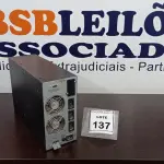 LOTE 137 - 01 NOBREAK MARCA SMS. (NO ESTADO) ATENÇÃO! FAZER A VISITAÇÃO ANTES DE ARREMATAR, NÃO SABEMOS SE FUNCIONA. LEILÃO NÃO TEM GARANTIA E NEM DEVOLUÇÃO, SUJEITO A POSSÍVEIS AVARIAS VISÍVEIS/OCULTAS E/OU AUSÊNCIA DE COMPONENTES.