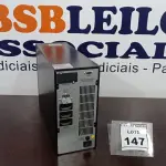 LOTE 147 - 01 NOBREAK MARCA SMS. (NO ESTADO) ATENÇÃO! FAZER A VISITAÇÃO ANTES DE ARREMATAR, NÃO SABEMOS SE FUNCIONA. LEILÃO NÃO TEM GARANTIA E NEM DEVOLUÇÃO, SUJEITO A POSSÍVEIS AVARIAS VISÍVEIS/OCULTAS E/OU AUSÊNCIA DE COMPONENTES.