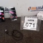 LOTE 071 - 01 CELULAR LG X STYLE NA CAIXA COM CABO. (NO ESTADO) ATENÇÃO! FAZER A VISITAÇÃO ANTES DE ARREMATAR, NÃO SABEMOS SE FUNCIONA. LEILÃO NÃO TEM GARANTIA E NEM DEVOLUÇÃO, SUJEITO A POSSÍVEIS AVARIAS VISÍVEIS/OCULTAS E/OU AUSÊNCIA DE COMPONENTES.