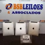 LOTE 350 - 03 IPAD’S. (NO ESTADO) ATENÇÃO! FAZER A VISITAÇÃO ANTES DE ARREMATAR, NÃO SABEMOS SE FUNCIONA, LEILÃO NÃO TEM GARANTIA E NEM DEVOLUÇÃO, SUJEITO A POSSÍVEIS AVARIAS VISÍVEIS/OCULTAS E/OU AUSÊNCIA DE COMPONENTES.