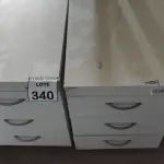 LOTE 340 - 02 GAVETEIROS COM 03 GAVETAS CADA. (NO ESTADO) ATENÇÃO! FAZER A VISITAÇÃO ANTES DE ARREMATAR, NÃO SABEMOS SE FUNCIONA, LEILÃO NÃO TEM GARANTIA E NEM DEVOLUÇÃO, SUJEITO A POSSÍVEIS AVARIAS VISÍVEIS/OCULTAS E/OU AUSÊNCIA DE COMPONENTES.
