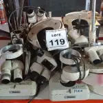 LOTE 119 - 01 LOTE COM VÁRIOS MICROSCÓPIOS PARA RETIRADA DE PEÇAS. (NO ESTADO) ATENÇÃO! FAZER A VISITAÇÃO ANTES DE ARREMATAR, NÃO SABEMOS SE FUNCIONA. LEILÃO NÃO TEM GARANTIA E NEM DEVOLUÇÃO, SUJEITO A POSSÍVEIS AVARIAS VISÍVEIS/OCULTAS E/OU AUSÊNCIA DE COMPONENTES.