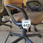 LOTE 442 - 01 CADEIRA DE ESCRITÓRIO COM RODINHAS. (NO ESTADO) ATENÇÃO! FAZER A VISITAÇÃO ANTES DE ARREMATAR, NÃO SABEMOS SE FUNCIONA. LEILÃO NÃO TEM GARANTIA E NEM DEVOLUÇÃO, SUJEITO A POSSÍVEIS AVARIAS VISÍVEIS/OCULTAS E/OU AUSÊNCIA DE COMPONENTES.
