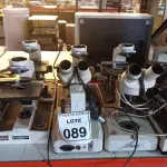 LOTE 089 - 09 MICROSCÓPIOS PARA RETIRADA DE PEÇAS. (NO ESTADO) ATENÇÃO! FAZER A VISITAÇÃO ANTES DE ARREMATAR, NÃO SABEMOS SE FUNCIONA, LEILÃO NÃO TEM GARANTIA E NEM DEVOLUÇÃO, SUJEITO A POSSÍVEIS AVARIAS VISÍVEIS/OCULTAS E/OU AUSÊNCIA DE COMPONENTES.