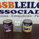 LOTE 079 - 02 LATAS DE TINTAS MARCA COLORAL PARA ESMALTE SINTÉTICO, MADEIRA E METAL NAS CORES ACETINADO E BRILHANTE COM 3,2L CADA.  (NO ESTADO) ATENÇÃO! FAZER A VISITAÇÃO ANTES DE ARREMATAR, NÃO SABEMOS SE FUNCIONA, LEILÃO NÃO TEM GARANTIA E NEM DEVOLUÇÃO, SUJEITO A POSSÍVEIS AVARIAS VISÍVEIS/OCULTAS E/OU AUSÊNCIA DE COMPONENTES.
